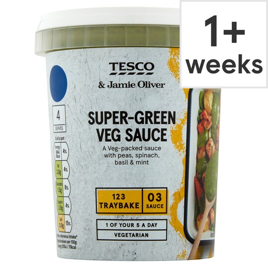 Tesco & Jamie Oliver Super Green Vegetable Sauce 500G Tesco Groceries