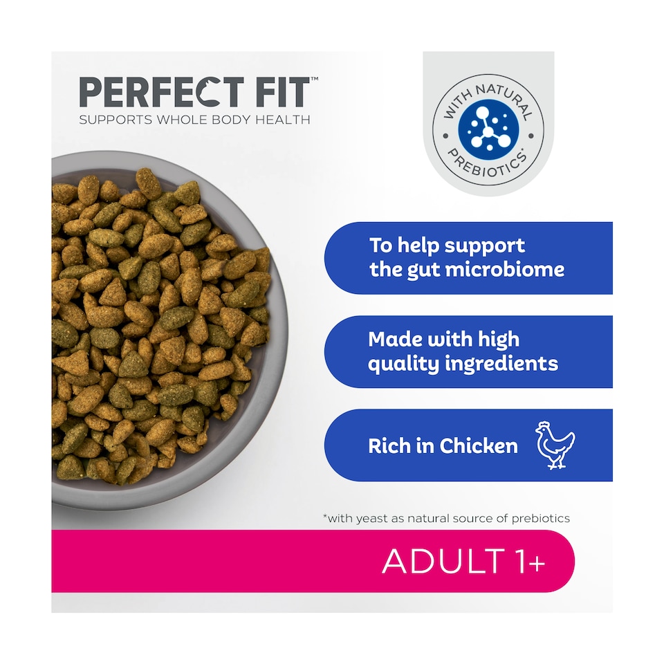 image 1 of Perfect Fit Adult 1+ Dry Cat Food - Chicken 750g