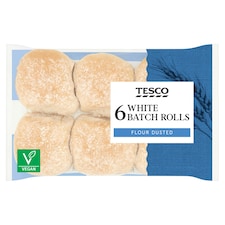Tesco White Batch Rolls 6 Pack