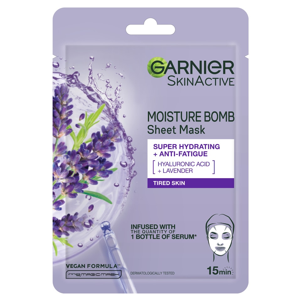image 1 of Garnier Moisture Bomb Hydrating Face Mask Lavender