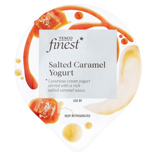 Tesco Finest Salted Caramel Yogurt 125G Tesco Groceries