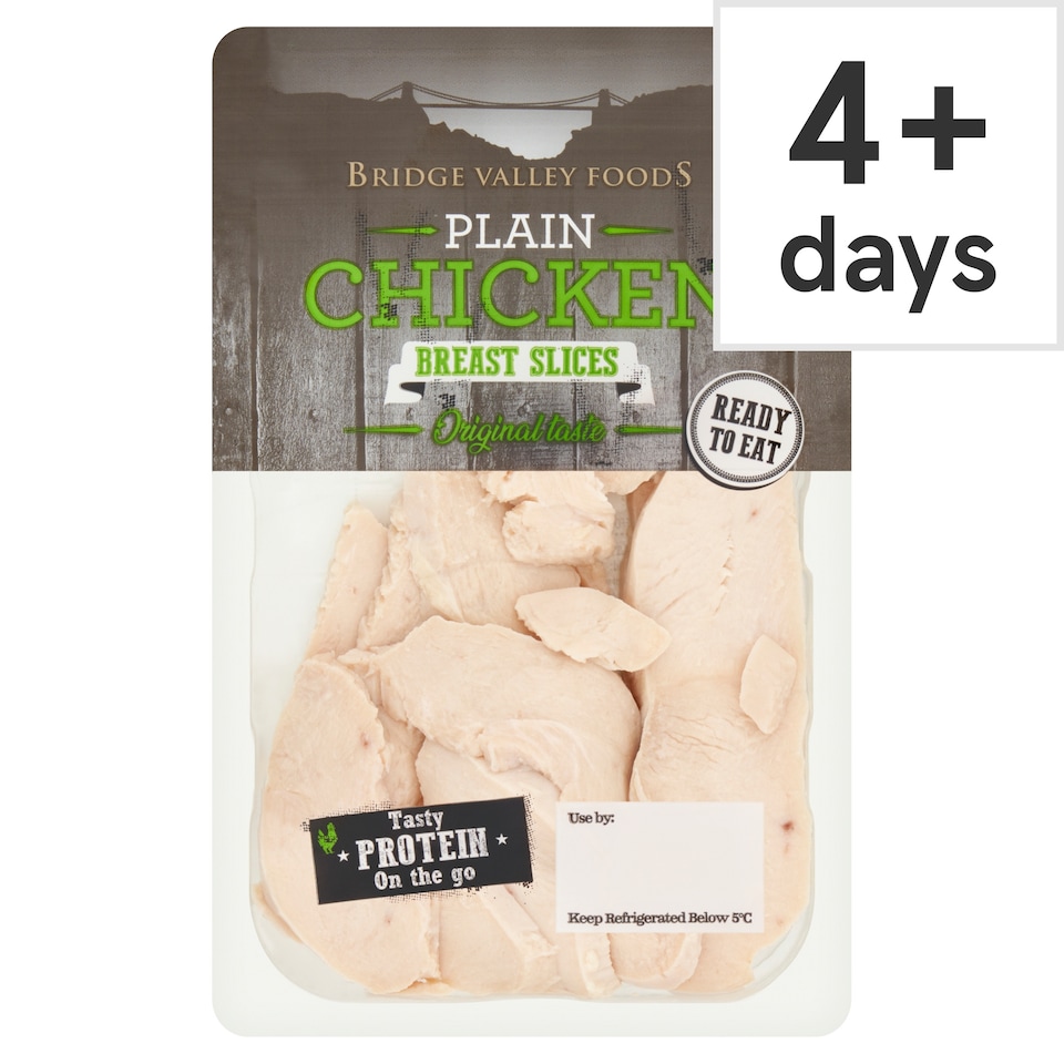 Bridge Valley Cooked Plain Chicken Breast Slices 105G