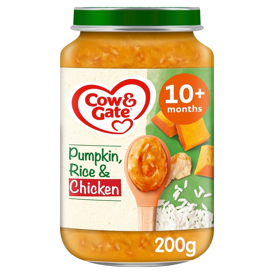 image 1 of Cow & Gate Pumpkin Chicken & Rice Baby Food Meal Jar 10+ Months 200g