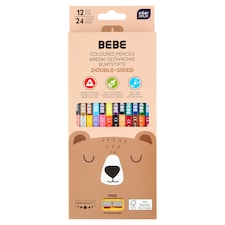 Interdruk Bebe Double-Sided Coloured Pencils with Sharpener 12 pcs