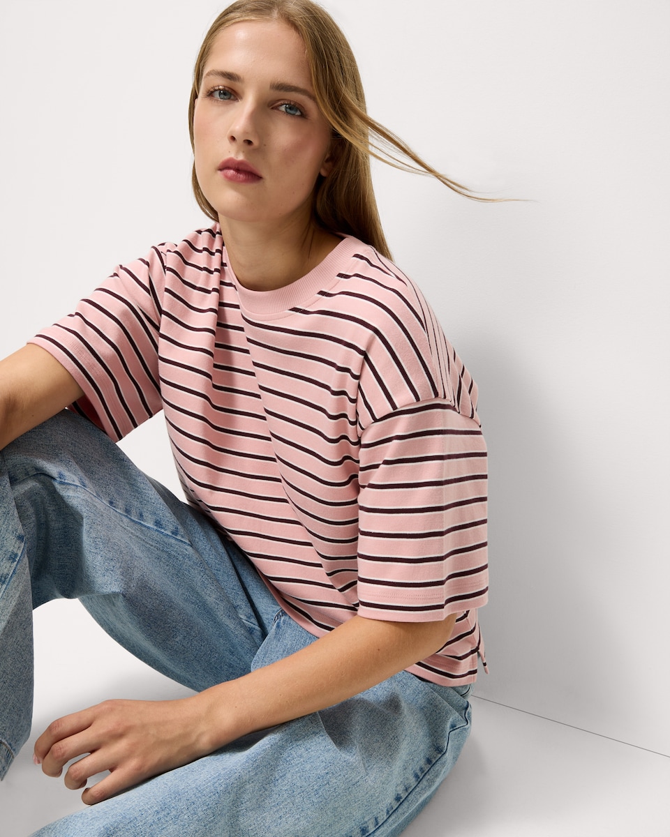 image 1 of F&F Cotton Rich Cropped T-Shirt in Multi