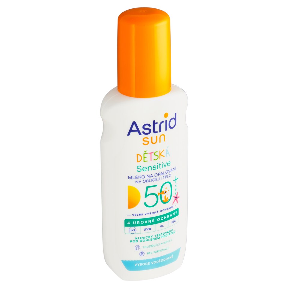 Astrid Sun Sensitive dětské mléko na opalování ve spreji SPF 50+ 150ml