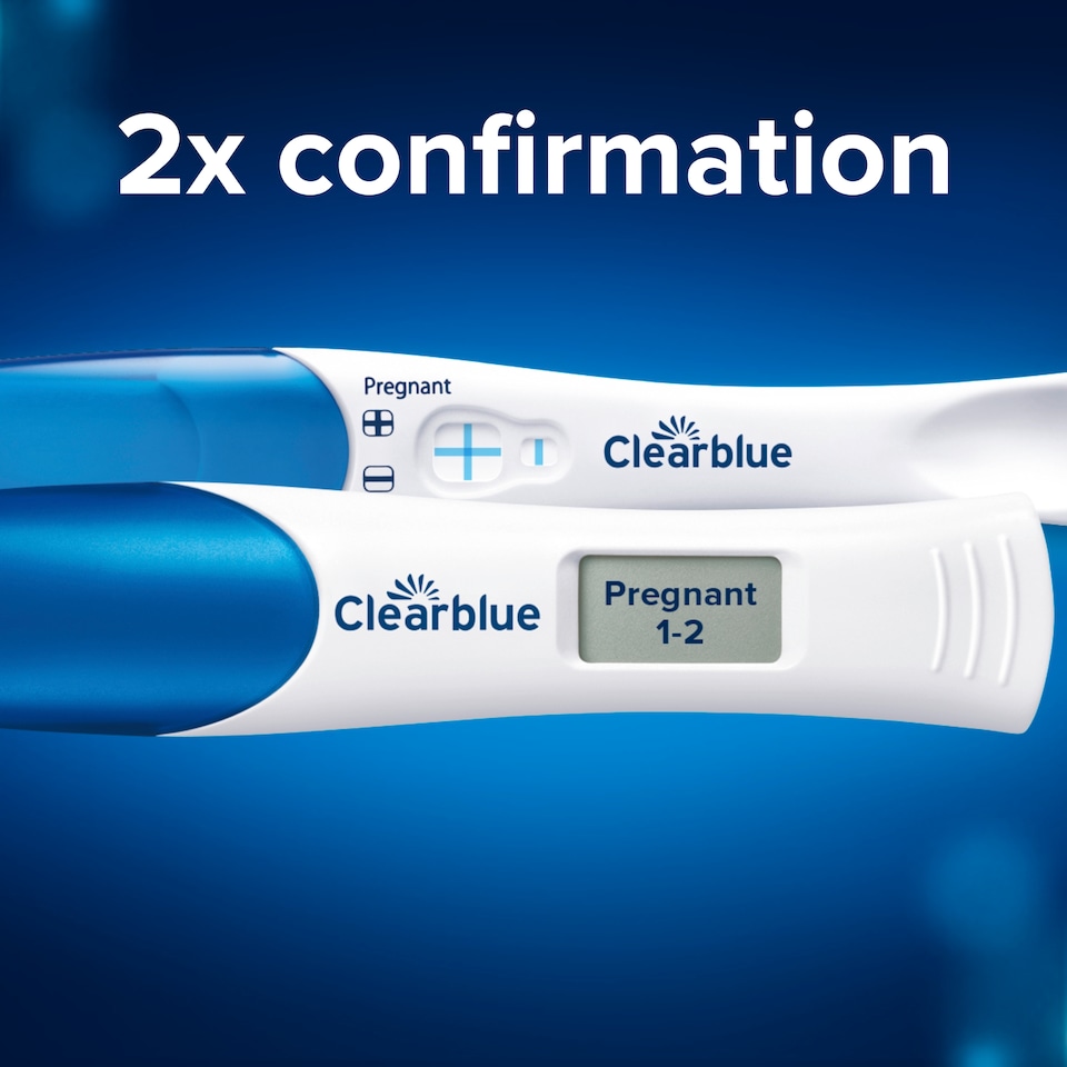 image 1 of Clearblue Double Check & Date Pregnancy Test Combo Pack with 2 Tests Kit