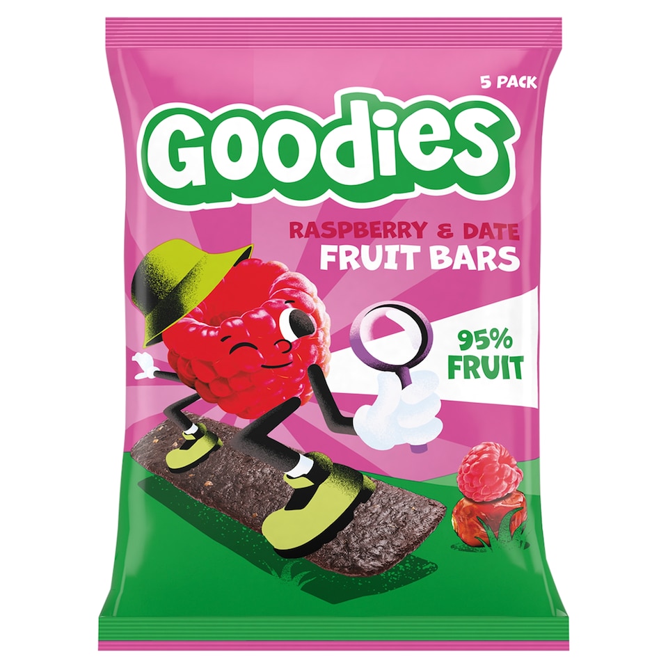 Goodies Raspberry & Date Fruit Bars 5x20g