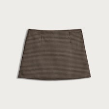 F&F Mini Houndstooth Skirt in Brown