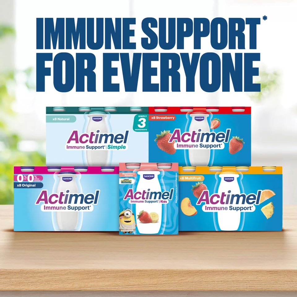 image 1 of Actimel Raspberry Immune Support Yogurt Drink 8x100g