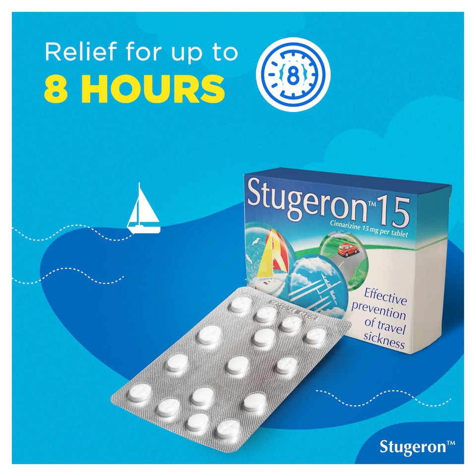 image 1 of Stugeron Travel Sickness Relief Tablets 15s