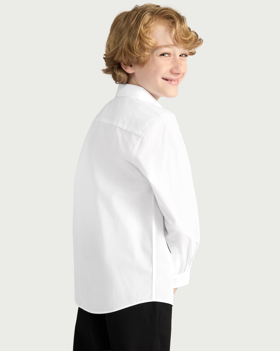 image 1 of F&F Boys School 3-Pack Long Sleeved Shirts in White