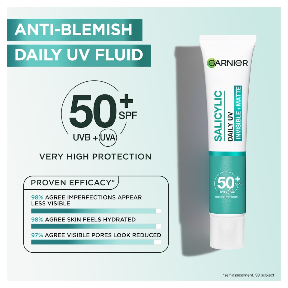 image 1 of Garnier BHA + Niacinamide Daily UV Fluid SPF50+ 40ml