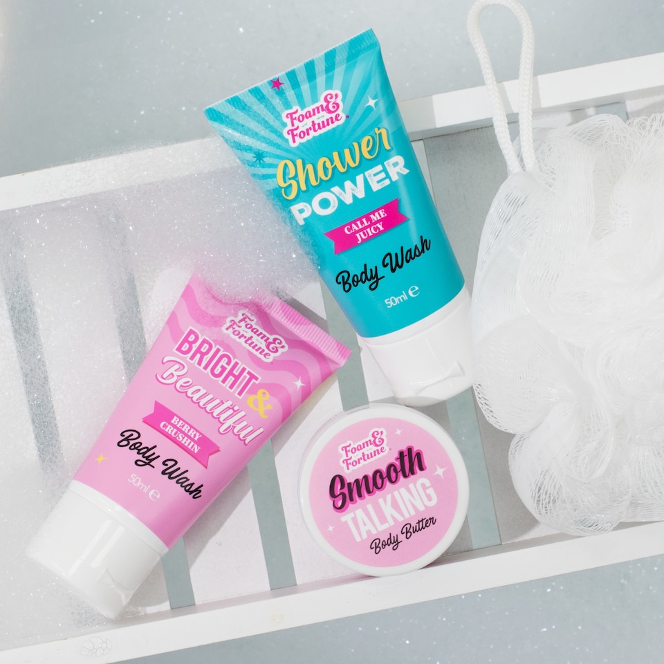 image 1 of Foam & Fortune Unwind & Shine Bath & body set