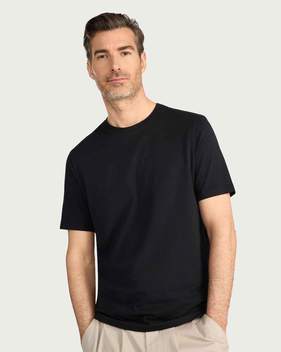 image 1 of F&F Pure Cotton T-Shirt in Black