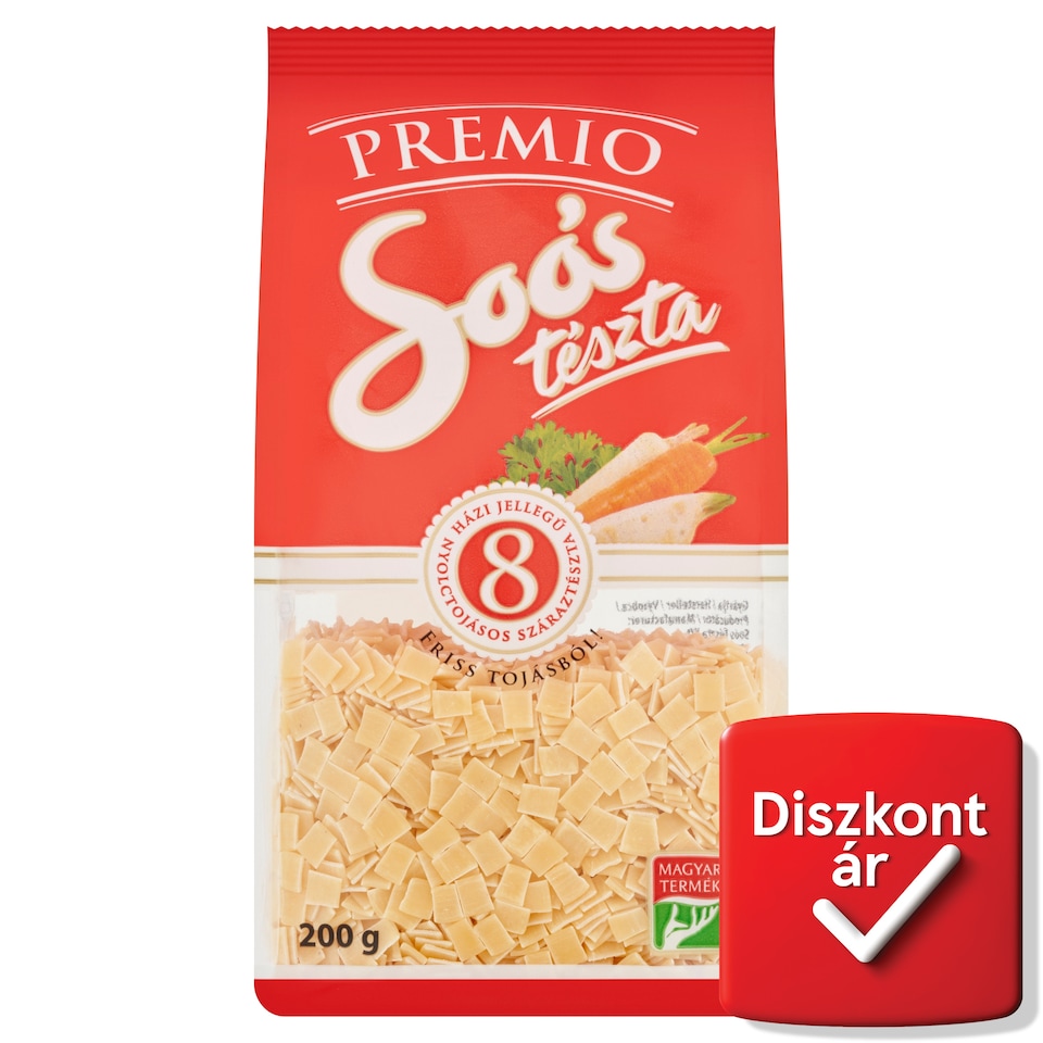 Soós Premio Small Square Home Style Dried Pasta with 8 Eggs 200 g