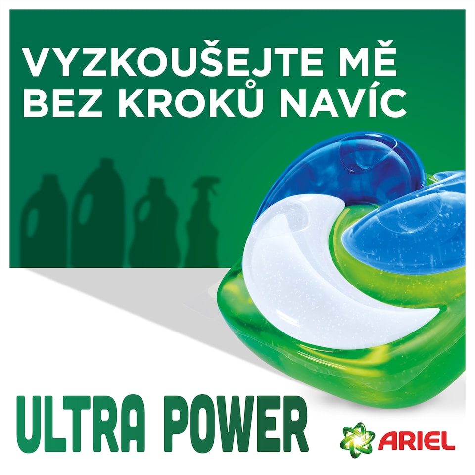 Obrázek 1 pro produkt Ariel ULTRA POWER PODS, Kapsle Na Praní S Tekutým Pracím Prostředkem, 18 Praní, Universal+