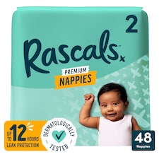 Rascals Premium Nappies Size 2 48 Pack