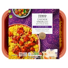 Tesco Chicken Vindaloo & Pilau Rice 400G