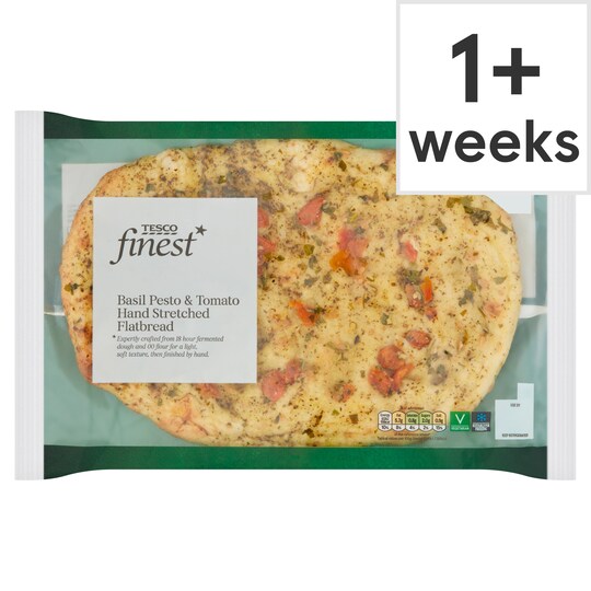 Tesco Finest Basil Pesto & Tomato Flatbread 275G Tesco Groceries