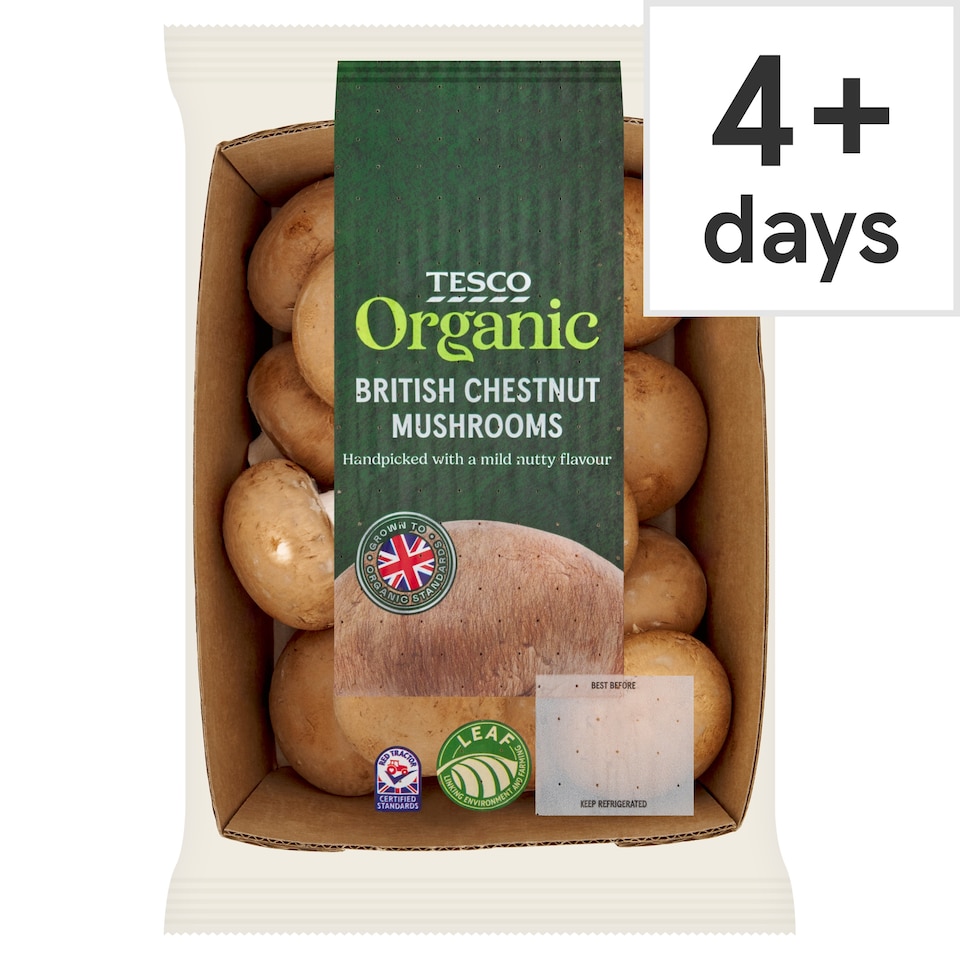 Tesco Organic Chestnut Mushrooms 250 G