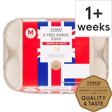 Tesco Free Range Eggs Medium 6 Pack