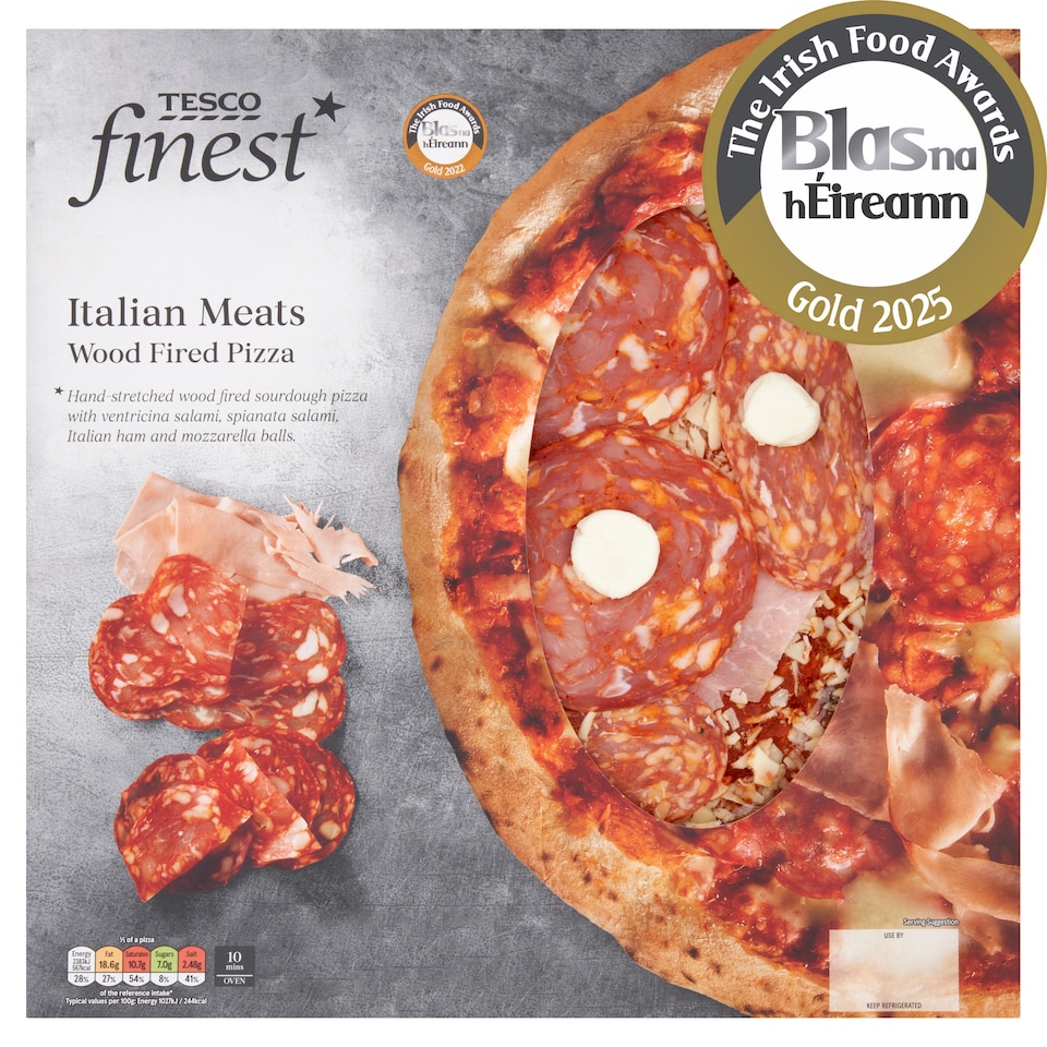 Tesco Finest Italian Meats Wdfired Pizza 510G