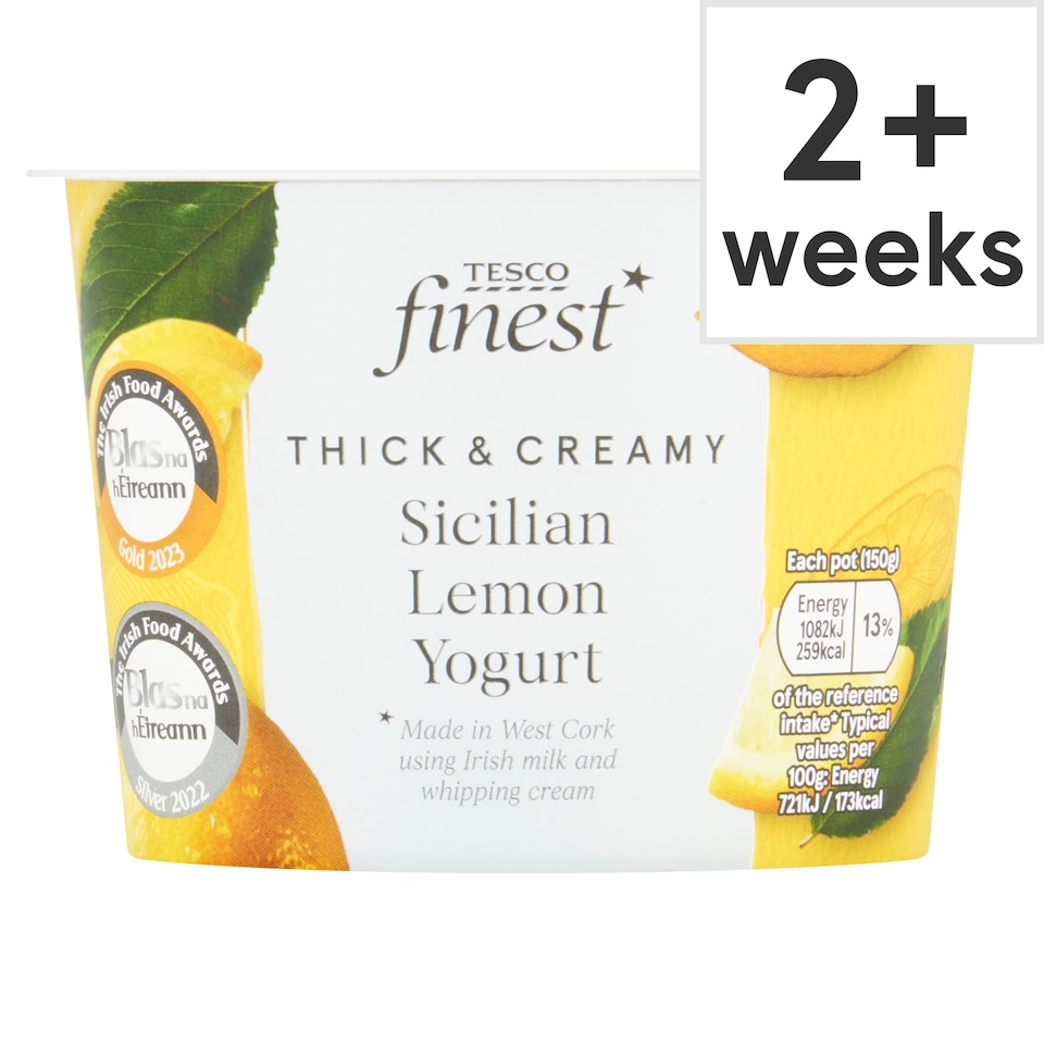 TESCO FINEST SICILIAN LEMON YOGURT 150G 