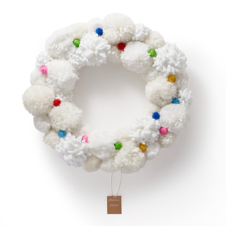 image 1 of Paperchase Cosmic Christmas Pom Pom Wreath