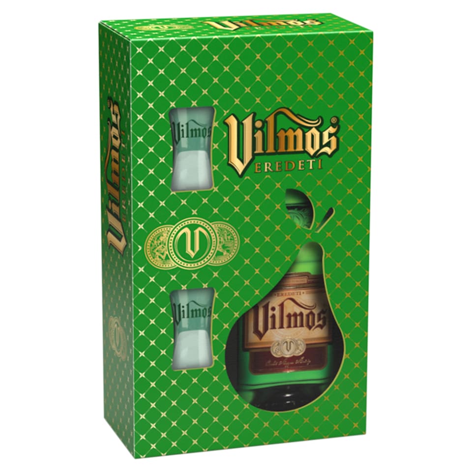 Vilmos Eredeti Williams Pear Spirit with 2 Glasses in a Gift Box 37,5% 0,7 l