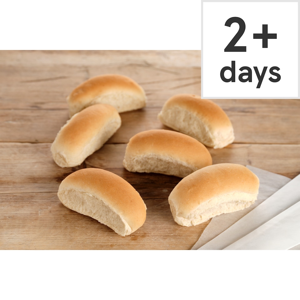 image 1 of Tesco White Finger Rolls 6 Pack