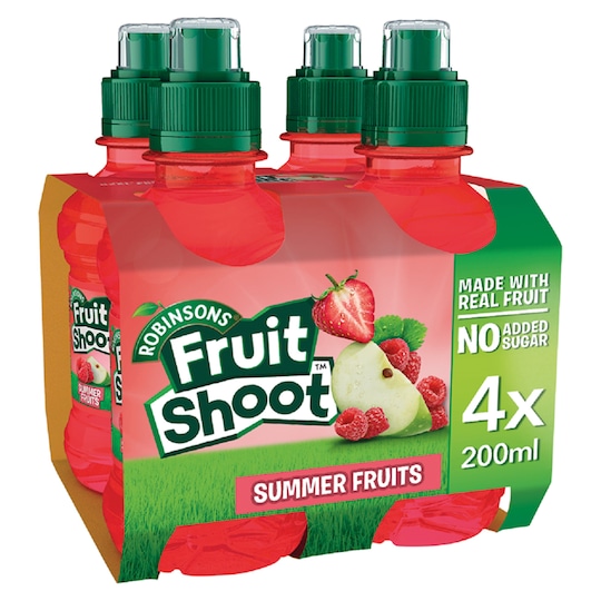 Fruit Shoot Summer Fruits No Added Sugar 4 X 200Ml Tesco Groceries