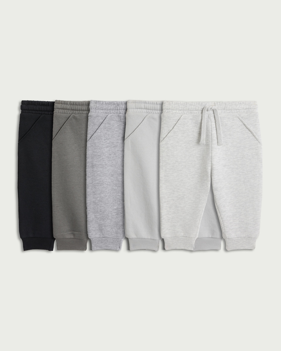 F&F Baby 5-Pack Cotton Rich Cuffed Joggers in Multi