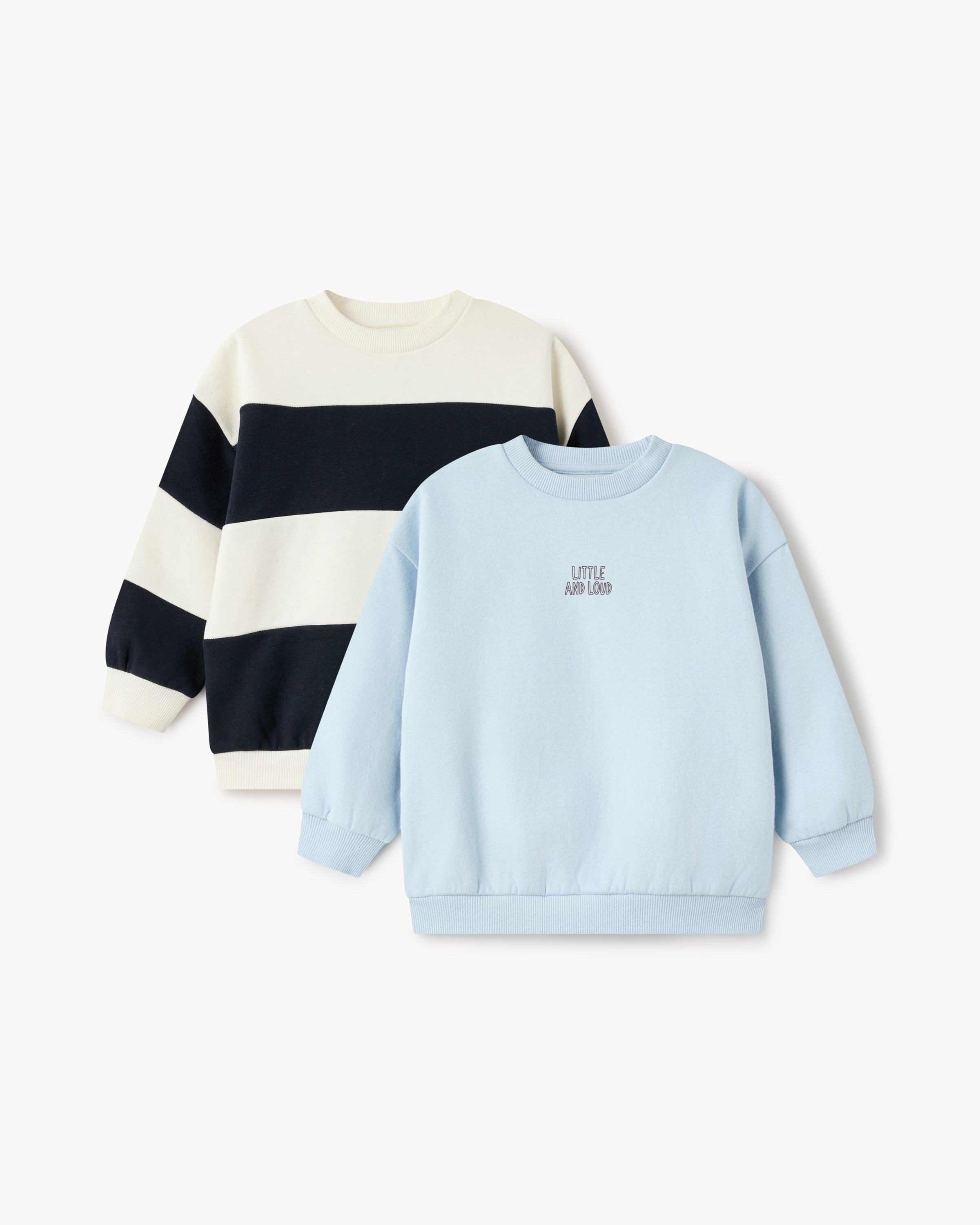 F&F Boys 2-Pack Cotton Rich Sweatshirts in Blue