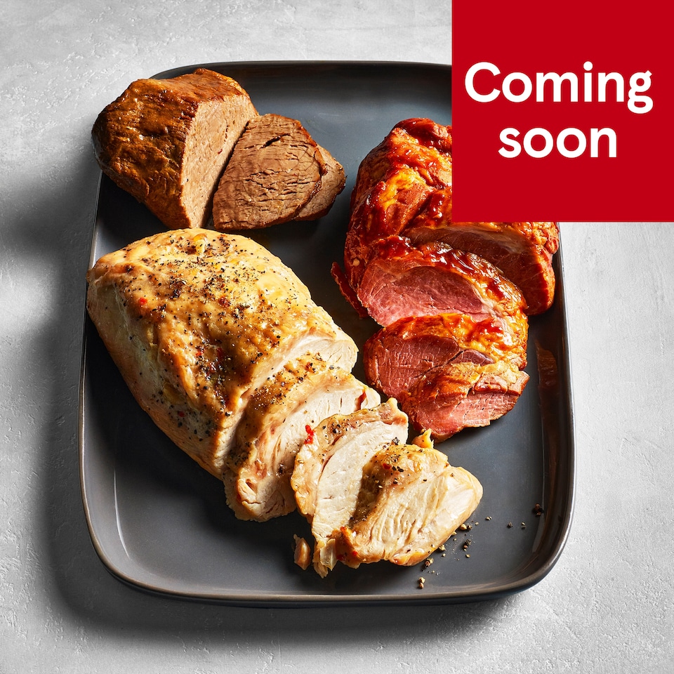 53. Tesco Slow Cooked Turkey, Gammon & Beef Roasting Trio 1.51kg (Serves 4)