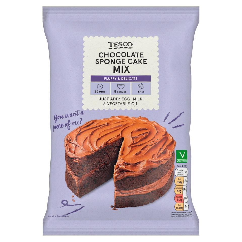 Tesco Chocolate Sponge Cake Mix 400G
