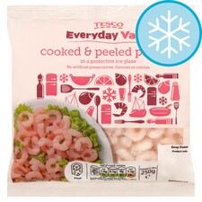 Tesco Everyday Value Cooked & Peeled Prawns 250G
