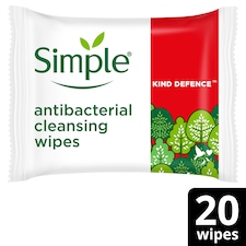 Simple Antibacterial Kind Defence Wipes 20Pack