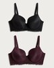 image 4 of F&F Fuller Bust 2-Pack Lace Trim Padded Bra in Purple