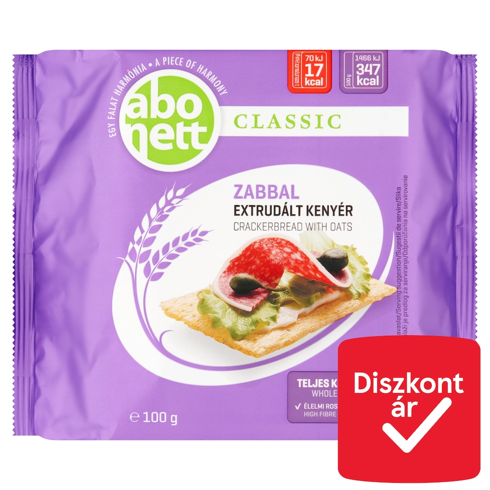Abonett Classic extrudált kenyér zabbal 100 g  1. kép