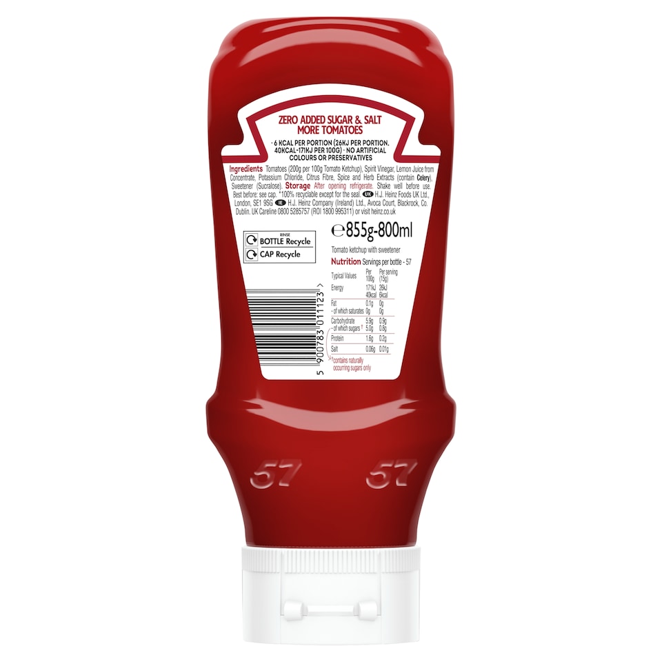 image 1 of Heinz Tomato Ketchup Zero No added sugar & salt 800ml