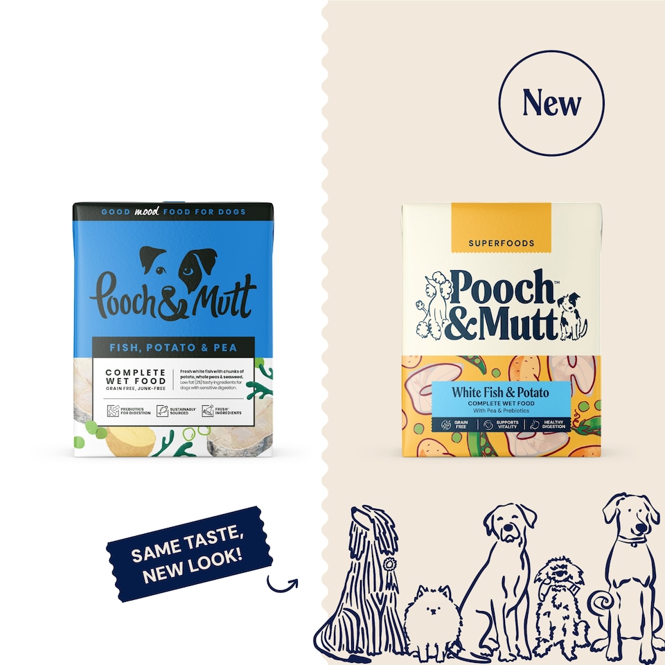 image 1 of Pooch & Mutt Complete Wet Dog Food, Fish Potato & Pea 375g