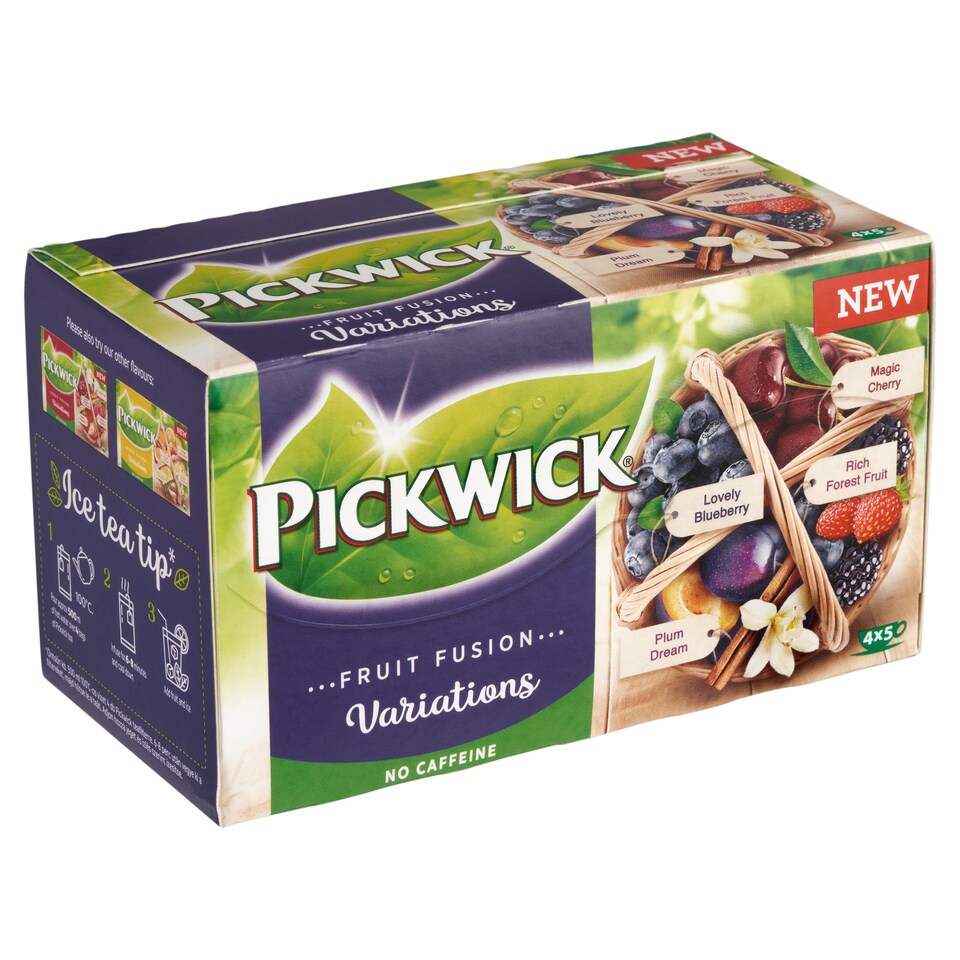 Pickwick Fruit Fusion Výběr 4 ovocnobylinných čajů aromatizovaných 20 ks 38,75g