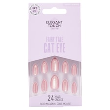 Elegant Touch Fairy Tale Cat Eye Short Almond False Nails Aurora