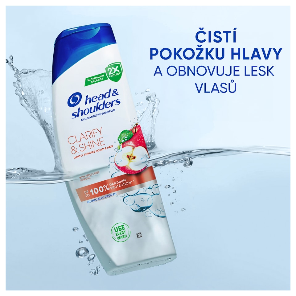 image 1 of Head & Shoulders Clarify & Shine Šampon proti Lupům 400 ml. S Jablečným Octem