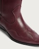 image 3 of F&F Faux Leather Western Inspired Cowboy Boots in Burgundy