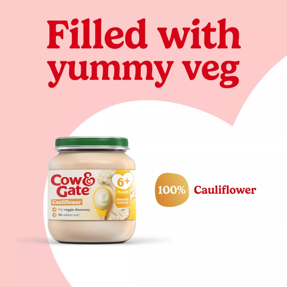 image 1 of Cow & Gate Cauliflower Baby Food Snack Jar 6+ Months 125g