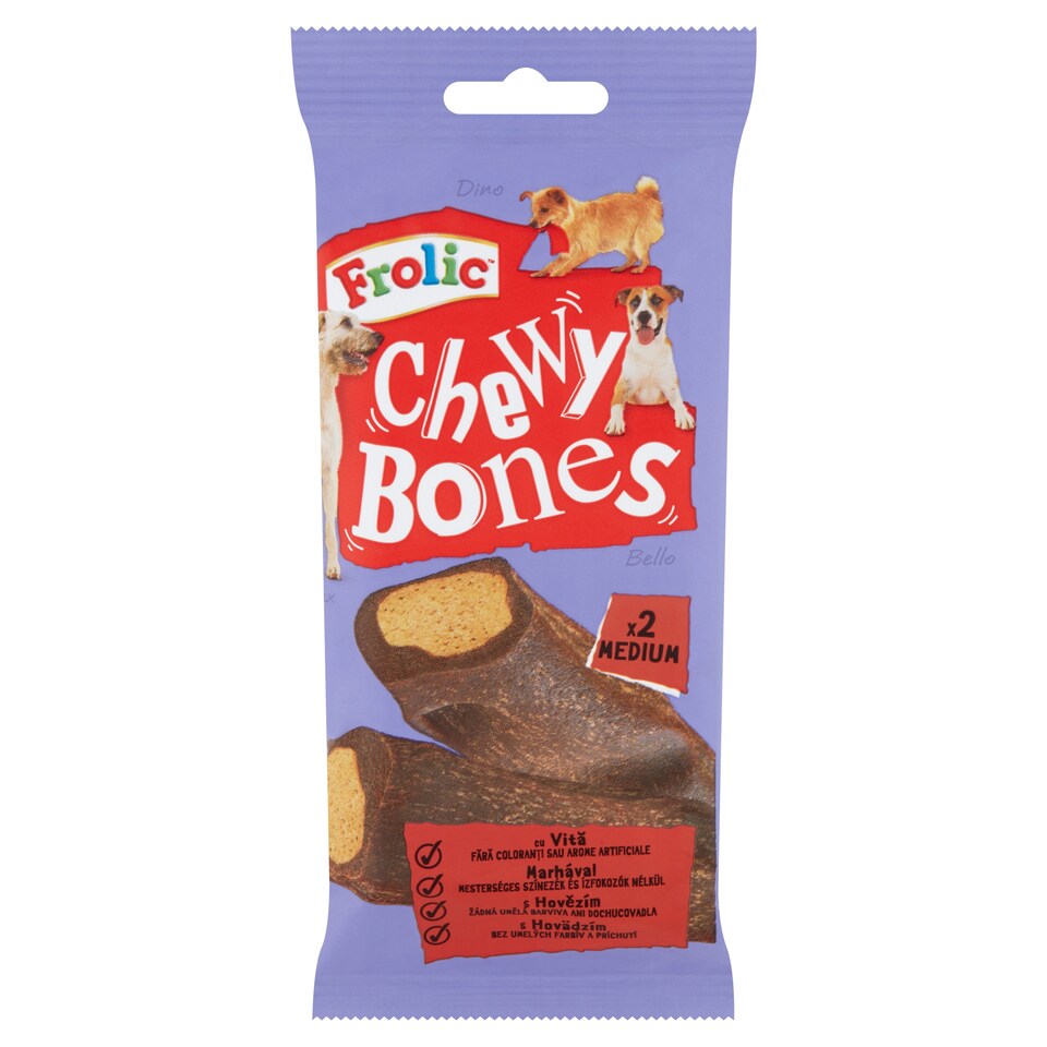 Frolic Chewy Bones kiegészítő állateledel felnőtt kutyák számára marhával 2 db 170 g