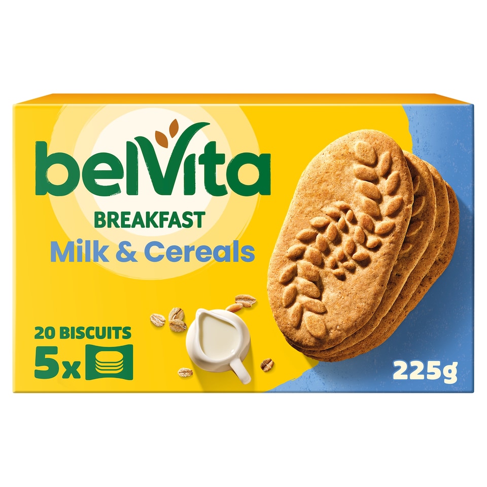 image 1 of BelVita Breakfast Biscuits Milk & Cereals 5 Pack 225G