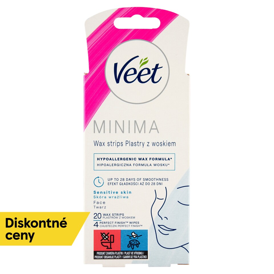 obrázok 1 z Veet Minima Easy Gel voskové pásiky na tvár a obrúsky 20 ks